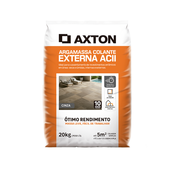 Argamassa ACII Interno e Externo 20kg Cinza Axton